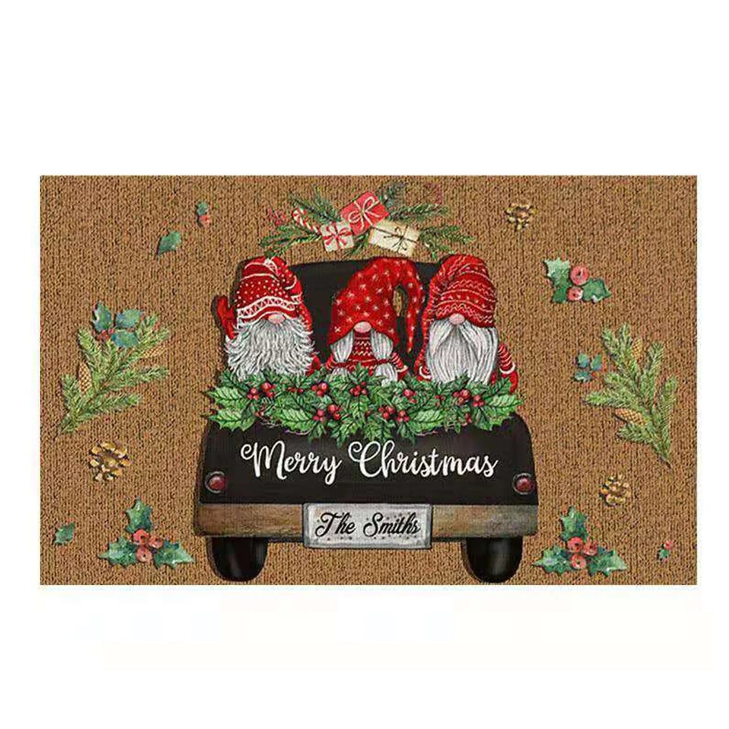 Christmas Welcome Gnome Doormat – Indoor & Outdoor Front Porch Entrance Rug