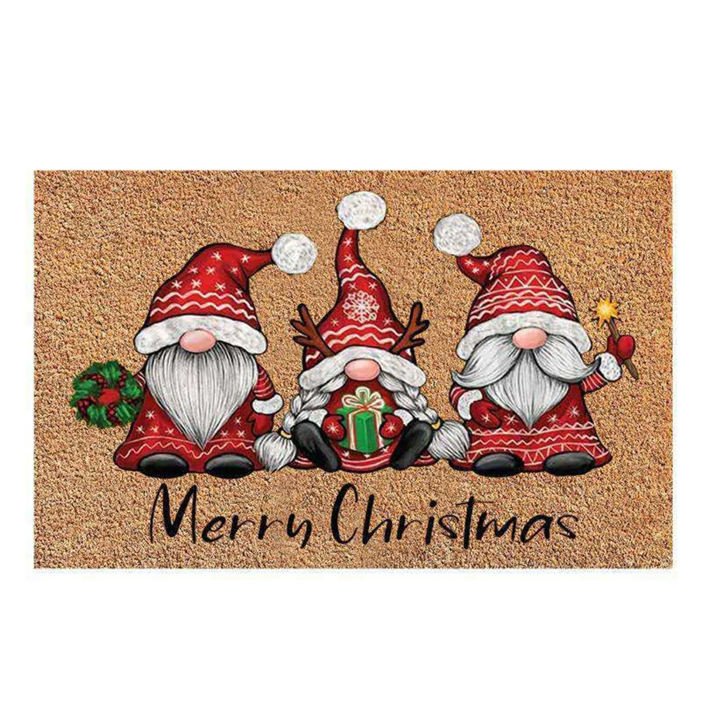 Christmas Welcome Gnome Doormat – Indoor & Outdoor Front Porch Entrance Rug