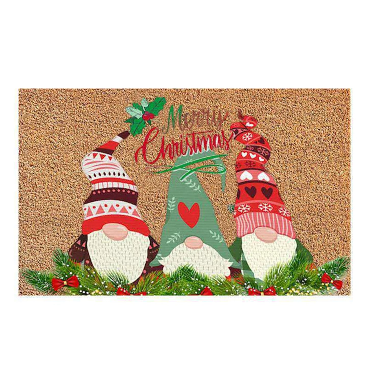 Christmas Welcome Gnome Doormat – Indoor & Outdoor Front Porch Entrance Rug