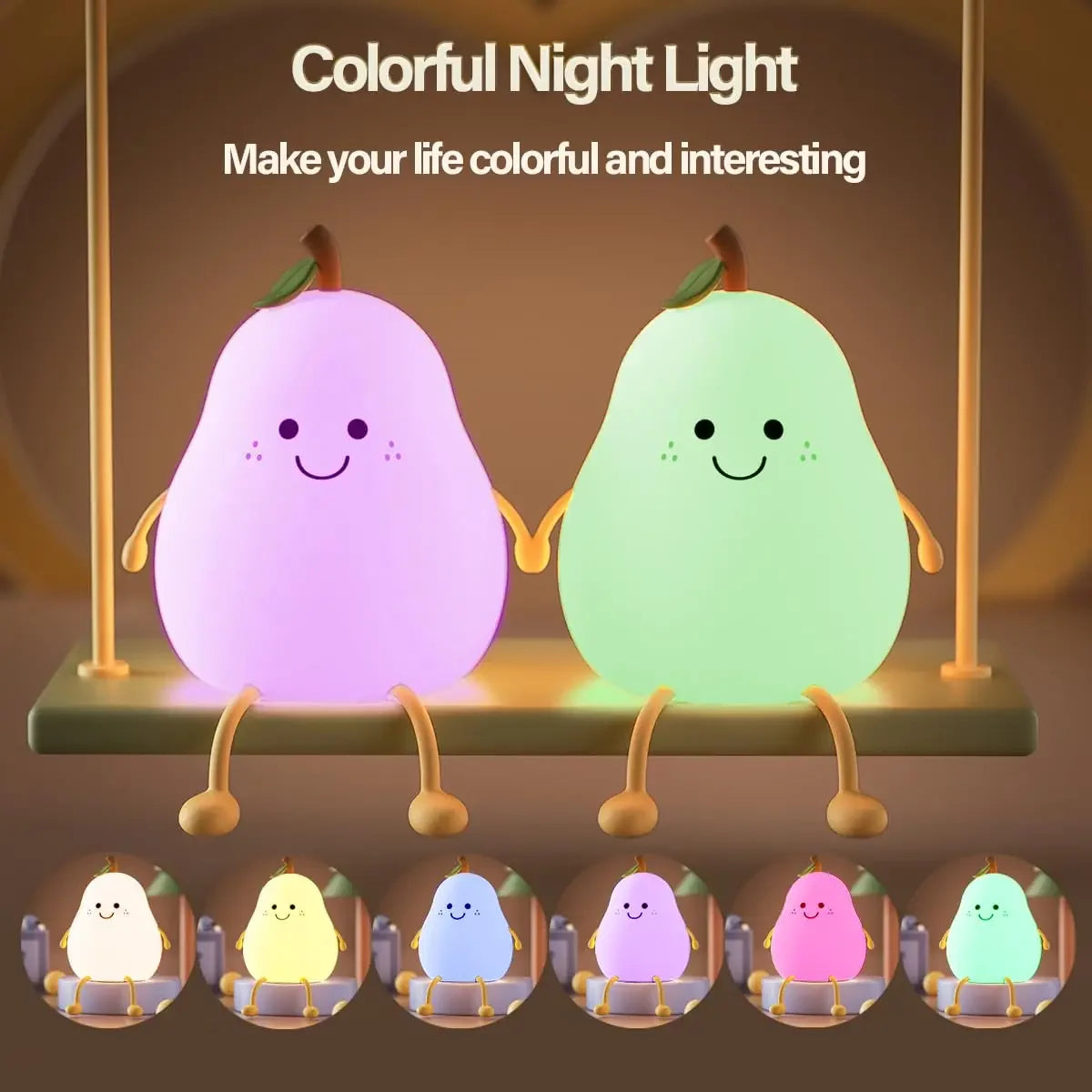 LED Cute Pear Night Light – Adorable, Soft, and Perfect for Any Room!