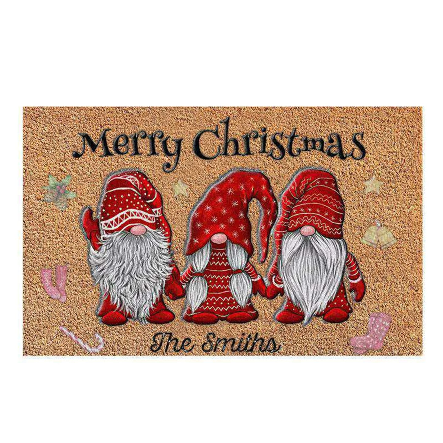 Christmas Welcome Gnome Doormat – Indoor & Outdoor Front Porch Entrance Rug